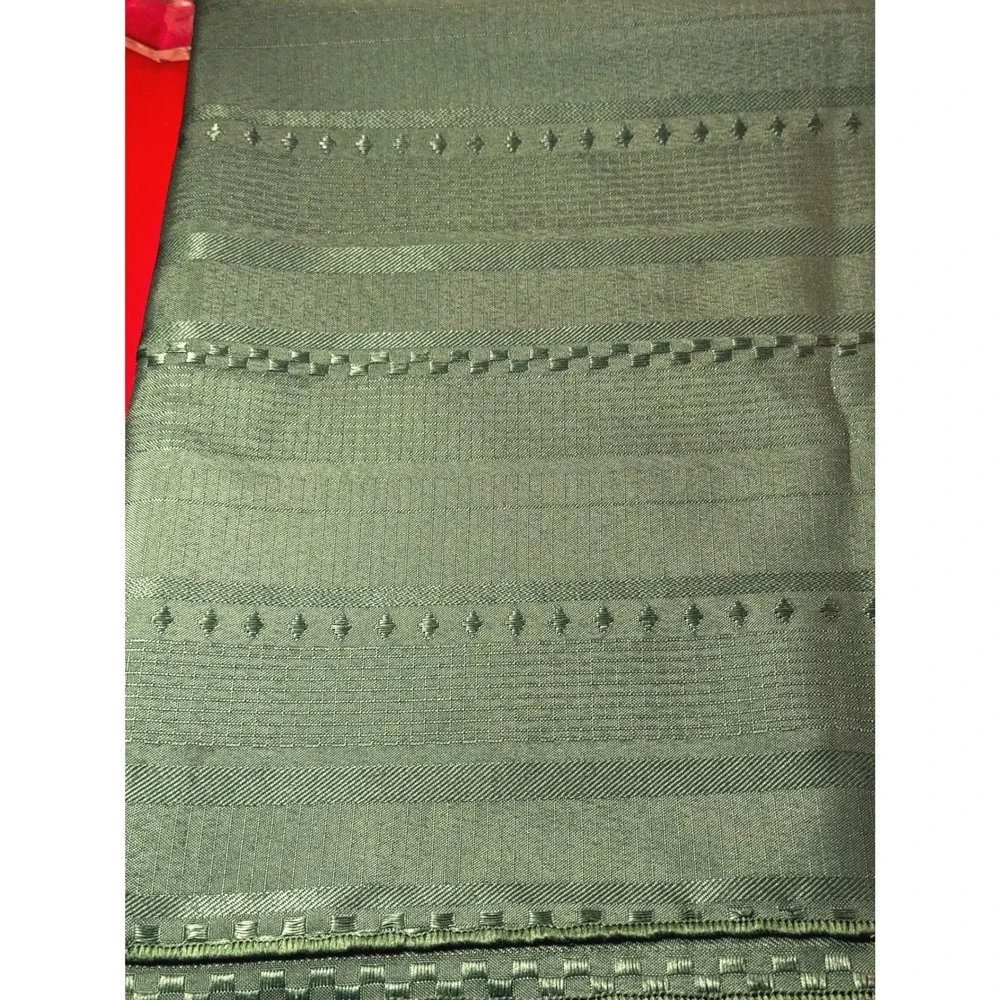 Dark Sage Green Rectangular Tablecloth Woven Damask Pattern 62x80 Olive Green